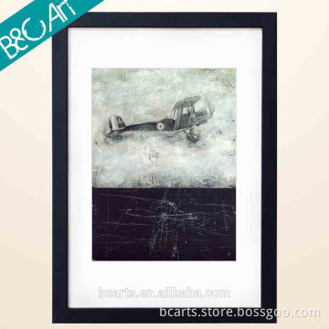 Abstract oil painting of plane in the second war for wall decoration